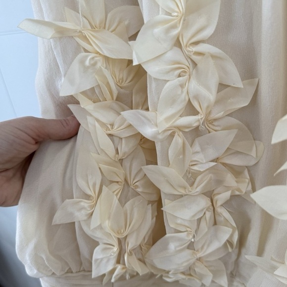 Sue Wong 100% Silk Vintage Elegant Flower Detail Dress - Picture 5 of 11